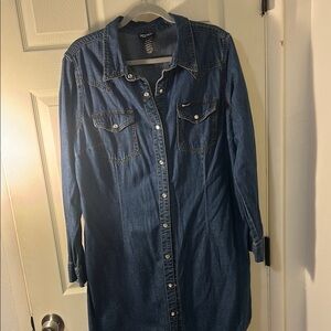 Wrangler Classic Blue Denim Shirt Dress